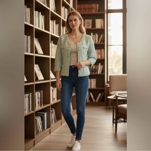 Arden B Mint Green Textured Jacket.